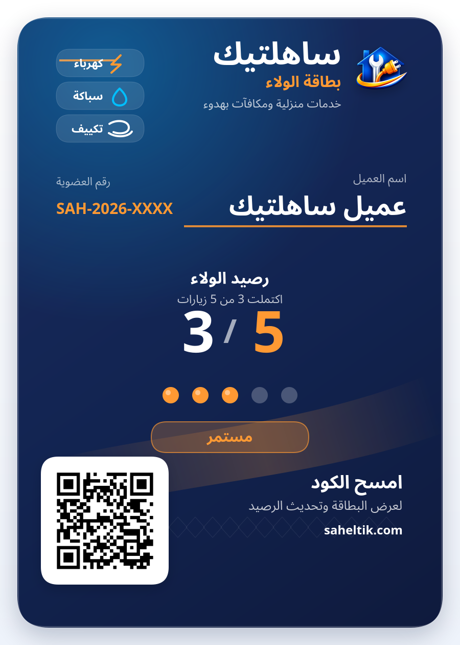نموذج بطاقة الولاء من ساهلتيك